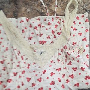 BDG Red Floral Lace Chemise. Size Medium.